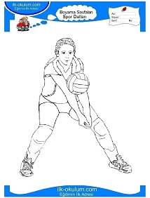 Çocuklar İçin Voleybol Boyama Sayfaları 